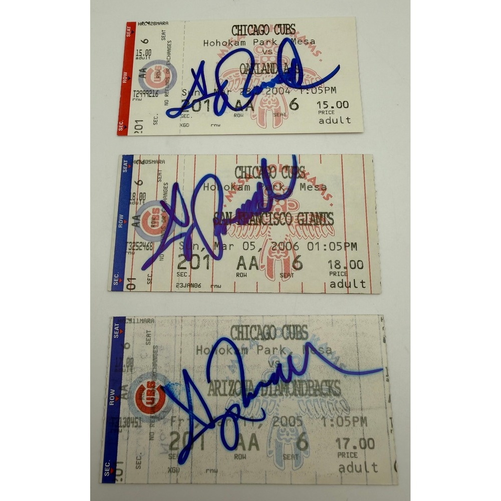 Larry Rothschild Signed Chicago Cubs Spring Training Ticket Stubs 2004 2005 2006
